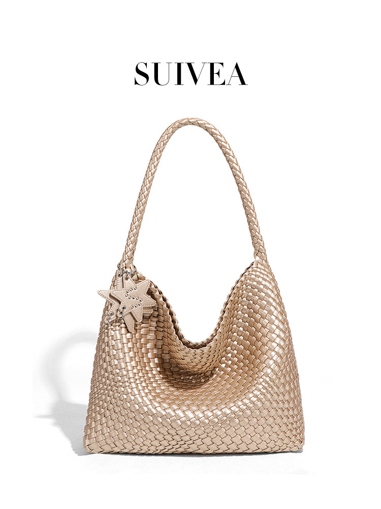 Túi tote nữ cỡ lớn dáng ngang phối hợp chất liệu PU phong cách retro — B2039 # Bột củ sen, B2039 # Đỏ rượu vang, B2039 # Màu be, B2039 # màu đen