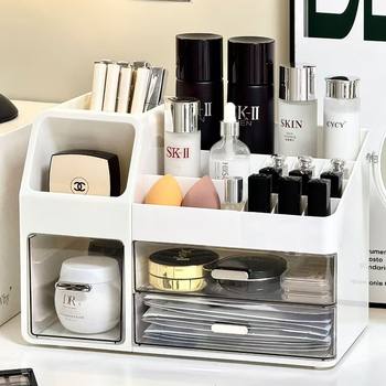 Cosmetics Storage Box Desktop High-End Skin Care Lipstick Perfume Makeup Brush Organizer Box Dressing Table Storage Rack Box