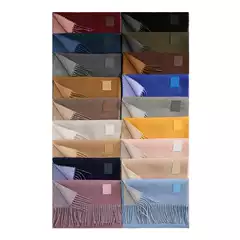 2026 Wool Double-Sided Scarf Autumn and Winter Fashion Classic Solid Color Warm Tassel Shawl Versatile for Both Men and Women