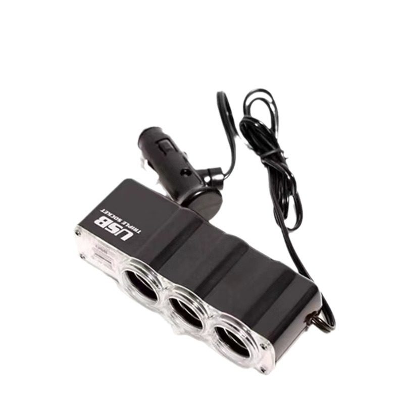Factory direct car cigarette lighter 12/24v Universal car three cigarette lighter car cigarette lighter
