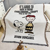 Vintage Snoopy Sofa Blanket Homestay Decoration Cartoon Sofa Towel American Style Leisure Blanket Sofa Cushion Bedroom Cotton Blanket