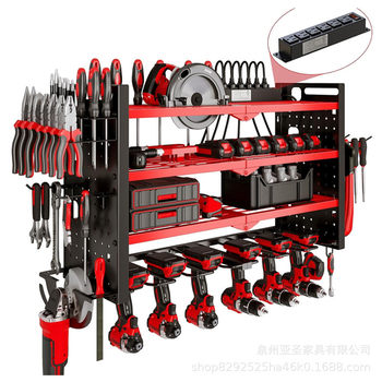 Cross-Border Wall-Mounted Multi-Functional Power Tool Rack Garage Tool Storage Rack Hand Drill Screwdriver Storage Rack