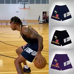 American Style Fitness Shorts Mesh Breathable Sports Pants Basketball Training Pants Russell Same Style European and American Fashion Brand Five-point Pants