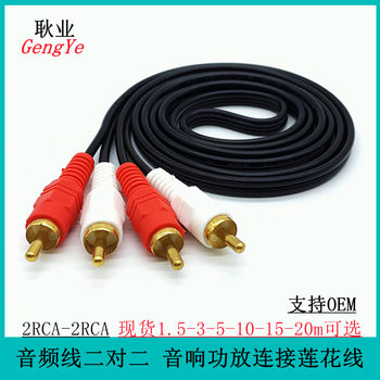 Av Cable Two-To-Two Red and White Double Lotus Head Audio Cable 2 to 2Rca Cable Tv Computer Speaker Amplifier Cable