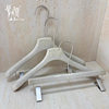 Wholesale Clothing Store Clothes Support Women's Milky White Resin Clothes Hanger Imitation Wood Grain Non-Slip Gray Black Clothes Hanging Seamless Trouser Clips
