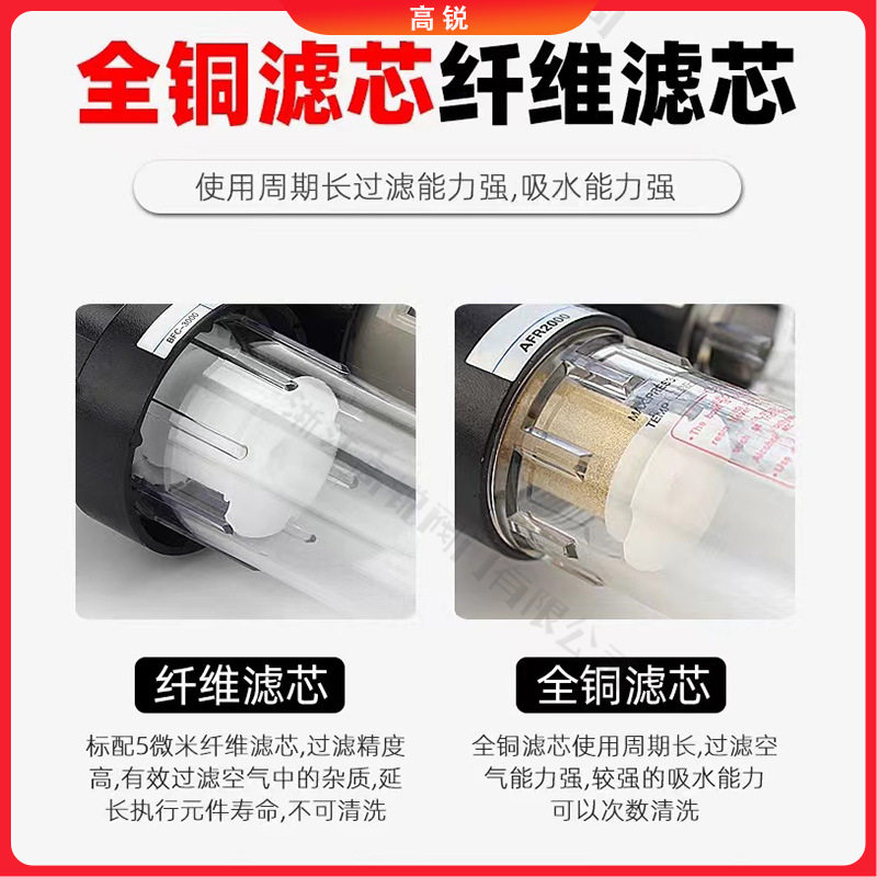 Air Source Processor Two-Piece Air Compressor Pressure Regulating Valve Oil-Water Separator Filter Afc-2000 Pneumatic