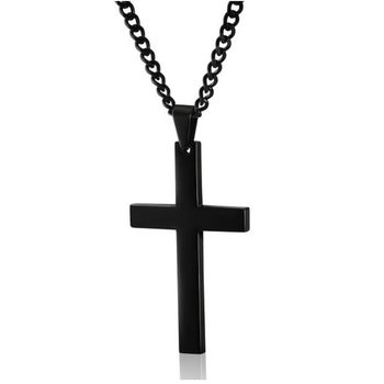Men's and Women's Metal Simple Cross Necklace Pendant Foreign Trade Jewelry Cross-Border E-Commerce Aliexpress Best-Selling Chain for Women