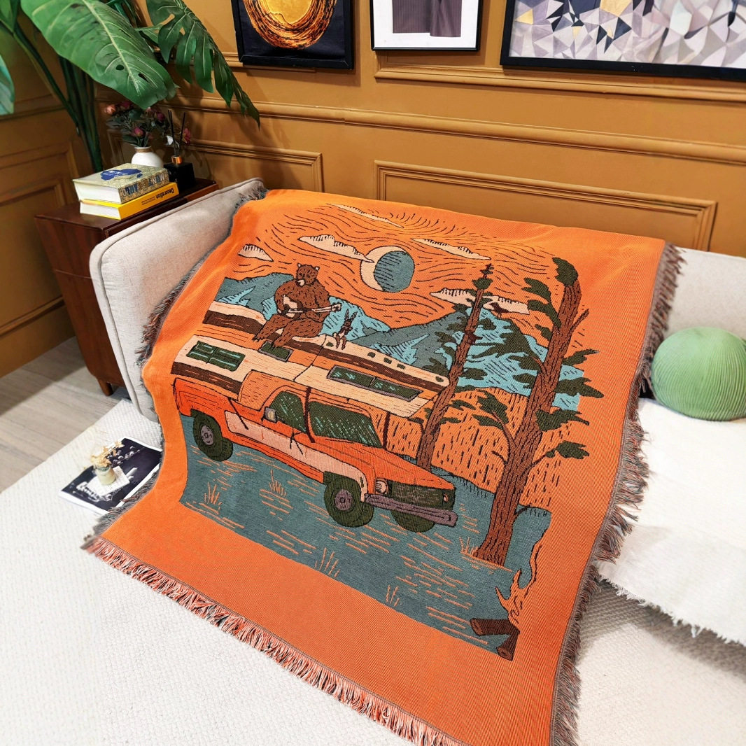 Lunch Break Blanket Sofa Dragon Leisure Towel Blanket Cover Blanket Knitted Anime Thread Blanket Outdoor Camping Style Blanket Ins Style Home