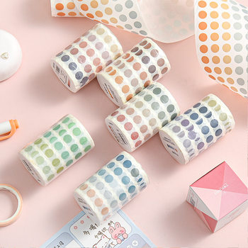 Morandi color basic solid color wave dot dot dot sticker tape ins Wind hand account and paper round dot sticker