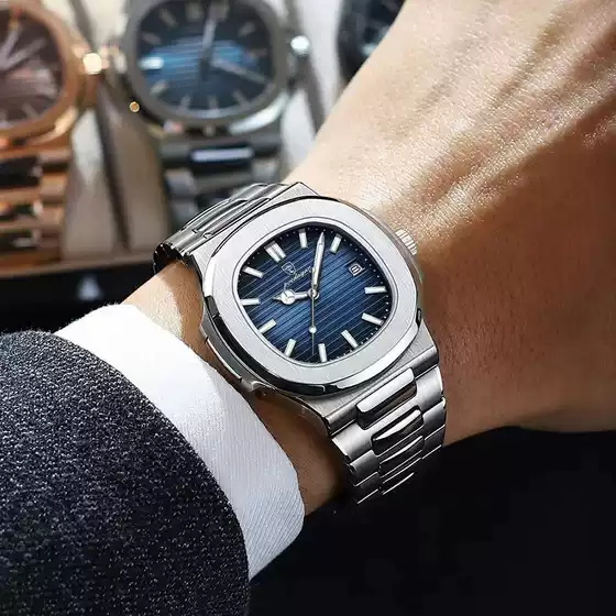 Swiss Brand New Waterproof Ultra-Thin Men's Watch Calendar Quartz Watch Live Broadcast Business Fashion Foreign Trade Hot Model