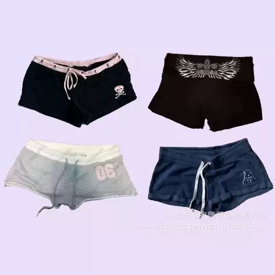 2025 Summer New Sports Style American Style Drawstring All-match Trendy Letter Printed Shorts for Women