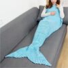 Mermaid Blanket Wool Knitted Fish Tail Blanket Air Conditioning Blanket Birthday Gift Parent-Child Mermaid Blanket Ready Stock