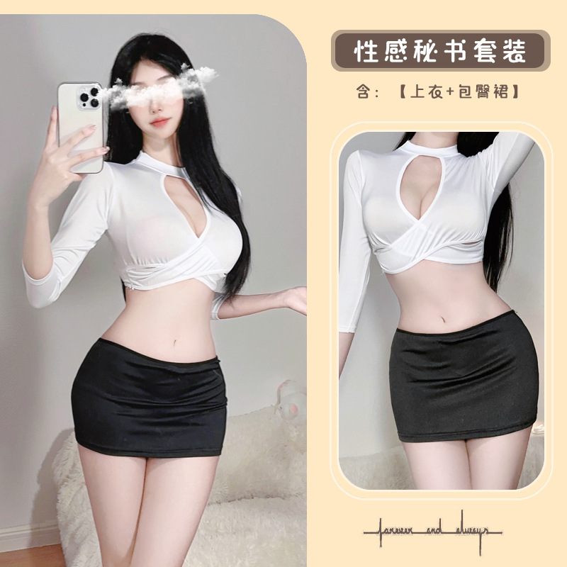 ol女秘装镂空超短裙透视包臀短裙泳衣制服教师职业装情趣内衣代发