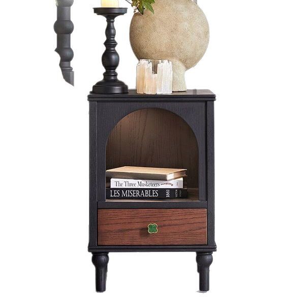 French-Style Simple Retro Solid Wood Bedside Table for Small Apartments, Modern Bedroom American-Style Storage Cabinet, Living Room Storage Cabinet