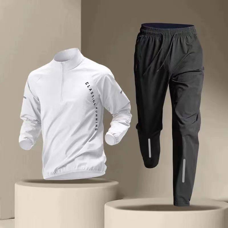 Half-zip sportswear men's long-sleeved quick-drying clothes cycling sports track and field sports t-shirt tops running fitness clothes