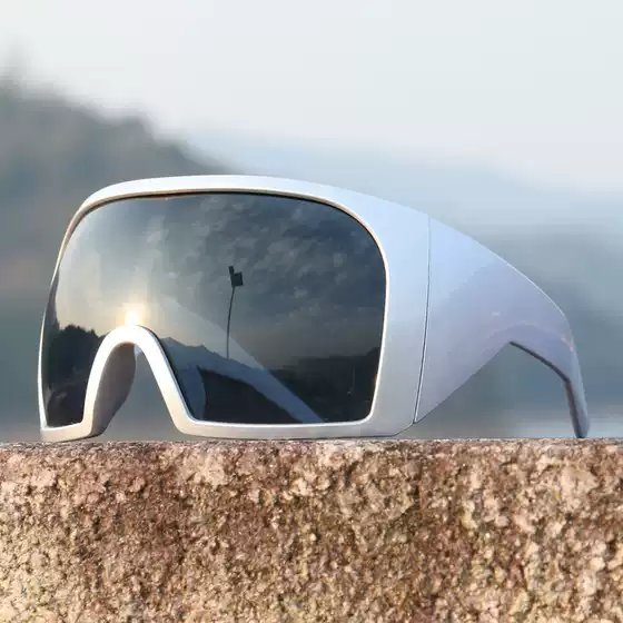European and American oversized frame Mask sunglasses riding trendy cool fashionable Gothic style pioneer style armor sunglasses sun protection men