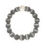 Sri Lanka Natural White Moonlight Bracelet Girl's Creamy Blue White Cat's Eye Crystal Bracelet Lychee Single Circle