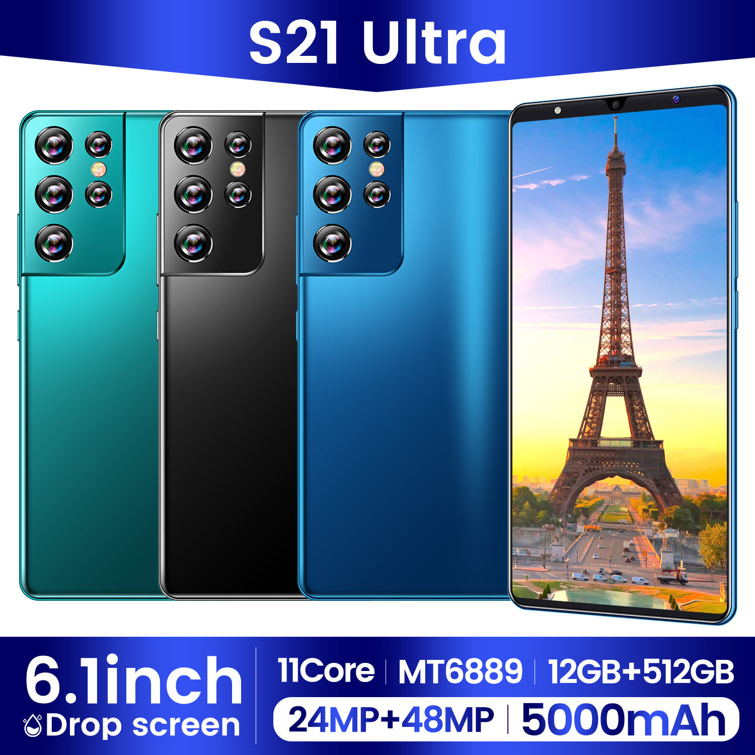 S21ultra cross-border 6.5-inch Android smart phone 1+4G low-...