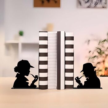 Manufacturer Sells Metal Bookends L-Shaped 2-Piece Set Character Decoration Iron Bookends Desktop Bookshelf Storage Book Clips Stationery