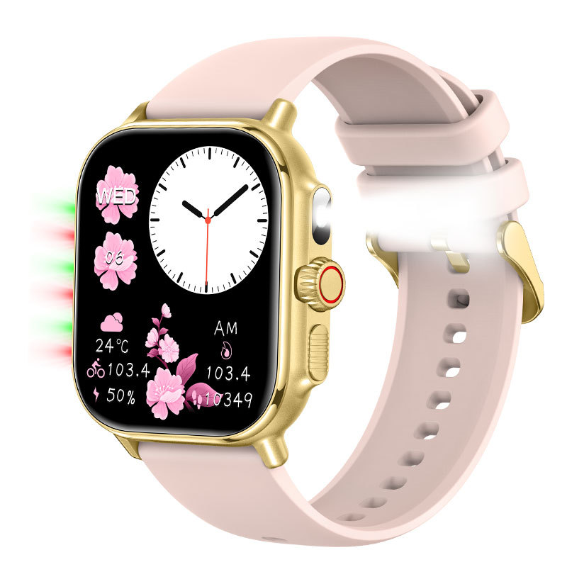 New smart watch HD screen Bluetooth call sports bracelet real blood oxygen with encoder flashlight atmosphere light