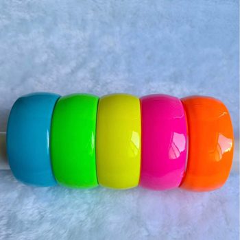 3CM Plastic Bracelet Fluorescent Colorful Candy Acrylic Bracelet Closed Mouth Popular Festival Fashion Bright European and American