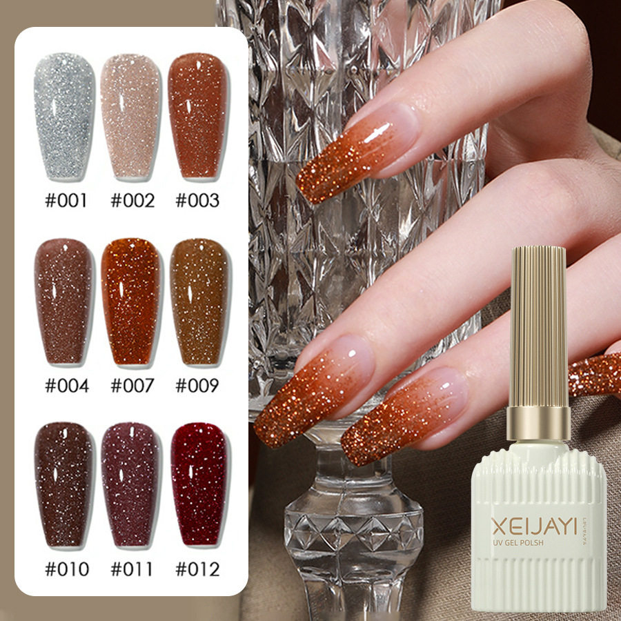 Net red flash virtue pull disco broken drill nail polish glue 2023 new white nail art suit