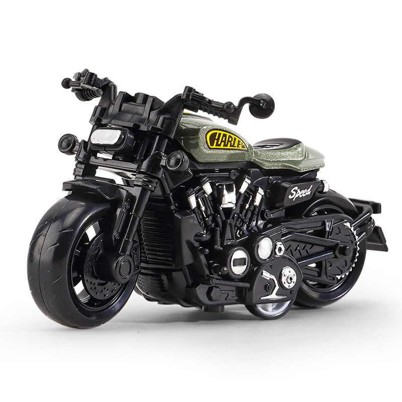 跨境代发儿童玩具男孩宝宝仿真合金摩托车摆件钥匙扣模型玩具车子