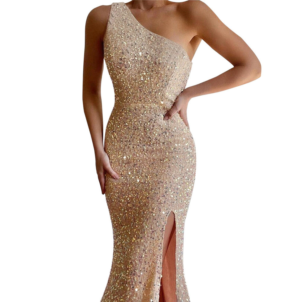 Sleeveless Sequin Dress Elegant One Shoulder Design Perfect for Summer Events Wholesale Available