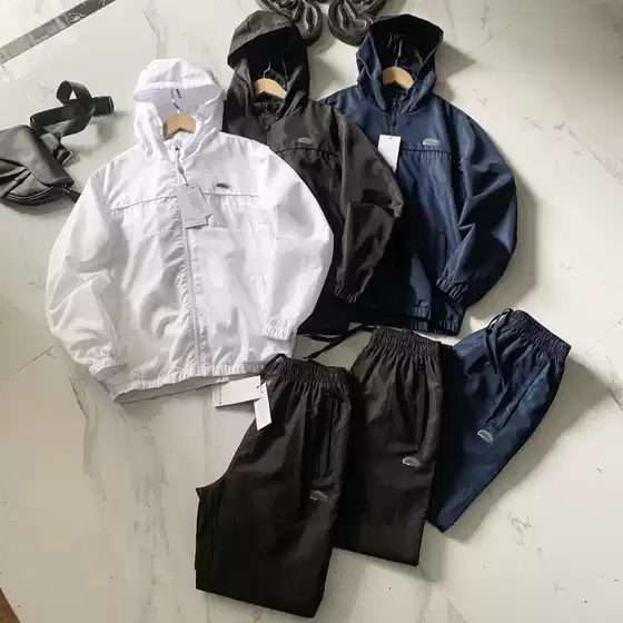 Cross-Border Foreign Trade Lac Crocodile British Old Money Style Light Luxury Sports Casual Hooded Zip-Up Jacket and Pants Set Trendy