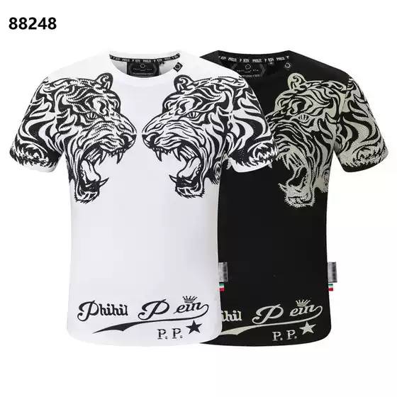 Amazon AliExpress fashion brand Philip Pulan PP men's T-shirt skull hot rhinestone short sleeve one-piece delivery