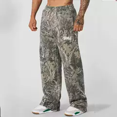 Youngla Men's Fitness Sports Pants High Street Retro Hip-Hop Style Printed Casual Long Pants Quick-Dry Jogging Pants
