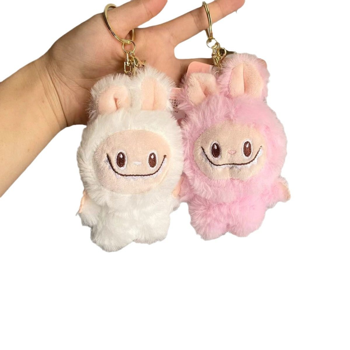 Net red cute plush cloth doll keychain girl heart couple bag car pendant catch baby machine wholesale