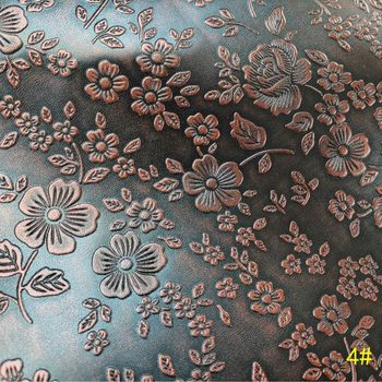 1.0 Artificial Leather Retro Embossed Color Rubbing Small Flowers, Suitable Ingredients for Luggage, Shoe Materials, Clothing Decoration Accessories