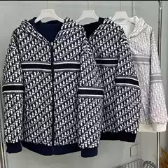 Letter Print Double-sided Wearing Men's Hooded Jacket Autumn and Winter Ins High Street Trendy Loose Fashion All-match Jacket