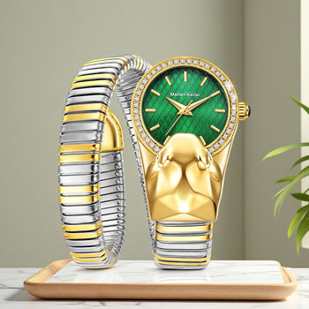 Maren Keller (Half a Circle) 2025 New Snake Watch Ip Electroplating Cross-Border Popular Diamond-Set British Women's Watch