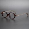 New Hong Kong style retro artistic myopia plate leg glasses frame men's and women's oval small frame plain glasses anti-blue light cross-border
