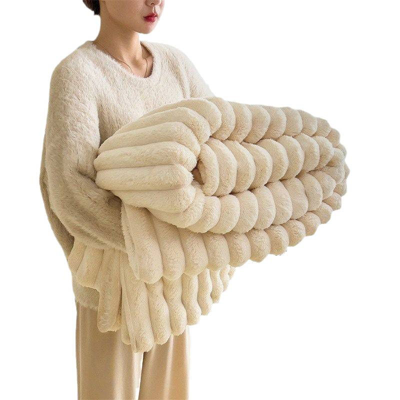 Rabbit-Like Plush Blanket, French Velvet Blanket, Nap Blanket, Coral Velvet Blanket, Winter Thickened Velvet Blanket, Air-Conditioning Blanket