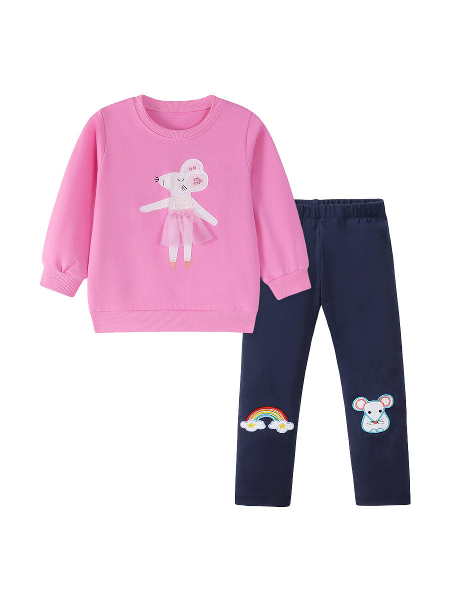 Nouvel ensemble fille, ensemble enfant, tenue enfant manche longue automne deux pièces