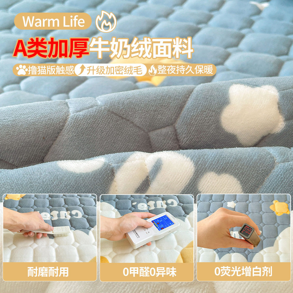 Winter Milk Fleece Mattress Cushion Class A Thickened Coral Fleece Mattress Dormitory Single Mattress Household Folding Mattress