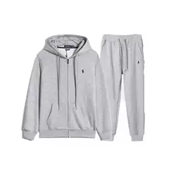 Autumn and Winter Fleece-Lined Suit, Hooded Jacket + Pants Set, Embroidered Cardigan Sweatshirt, Men's and Women's Casual Trendy Style