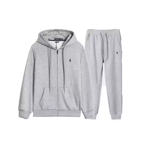 Autumn and Winter Fleece-Lined Suit, Hooded Jacket + Pants Set, Embroidered Cardigan Sweatshirt, Men's and Women's Casual Trendy Style