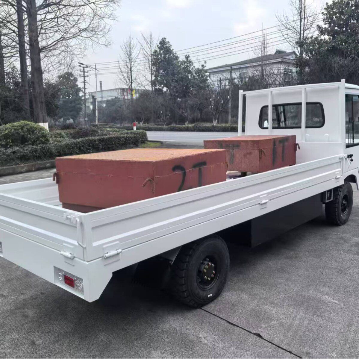 3吨电动货车试重车辆电动平板货车工厂三吨2座电动平板车