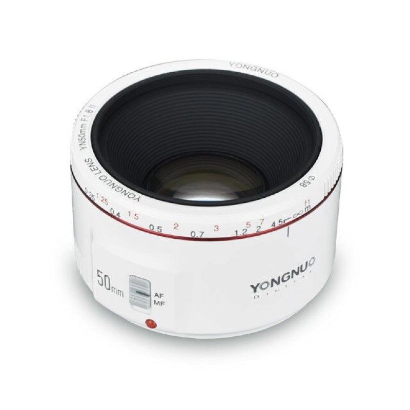 Yongnuo Yn50Mm F1.8 Ii Second Generation White Canon Ef Mount Full-Frame Slr Portrait Autofocus Small Sputum
