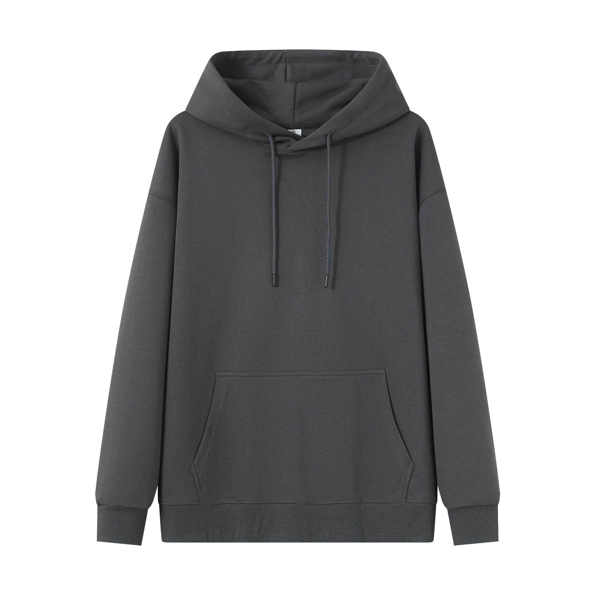 秋冬300g重磅连帽卫衣华棉纯色双层帽加绒潮牌休闲宽松卫衣上衣女