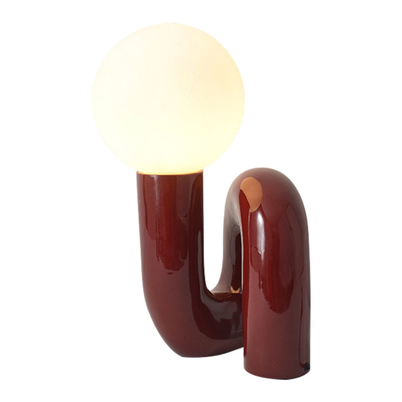 Table Lamp Bedroom Bedside Lamp High-End Nordic Post-Modern Designer Resin Creative Ball Glass Desktop Table Lamp