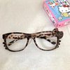 Leopard Print Glasses Frame Without Lenses Cute Plain Decorative Frame Ins Retro Y2K Tortoiseshell Round Glasses