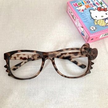 Leopard Print Glasses Frame Without Lenses Cute Plain Decorative Frame Ins Retro Y2K Tortoiseshell Round Glasses