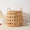 Water Hyacinth Grass Hand-Woven Toy Sundries Storage Basket Hotel B&B Dirty Clothes Basket Living Room Snack Woven Basket