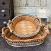 Wicker Storage Tray Fruit Tray Storage Basket Sundries Storage Basket Snack Household Bread Basket Vintage Storage Tray