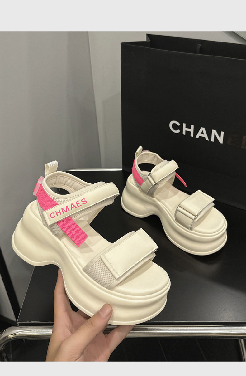 Dép sandal nữ quai chữ V đơn giản mùa hè, đế bệt, chất liệu microfiber — Đen, Len nguyên chất chi tiết 12